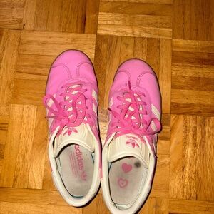 Adidas Vibrant Pink and White Gazelles